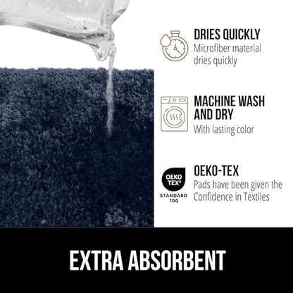 GORILLA GRIP Bathroom Rugs, 42x24, Ultra Soft Absorbent Mat, Thick Plush Bath Rug, Machine Washable, Microfiber Quick Dry, Mats for Shower, Bathtub and Floor, Home Decor Accessories, Navy Blue