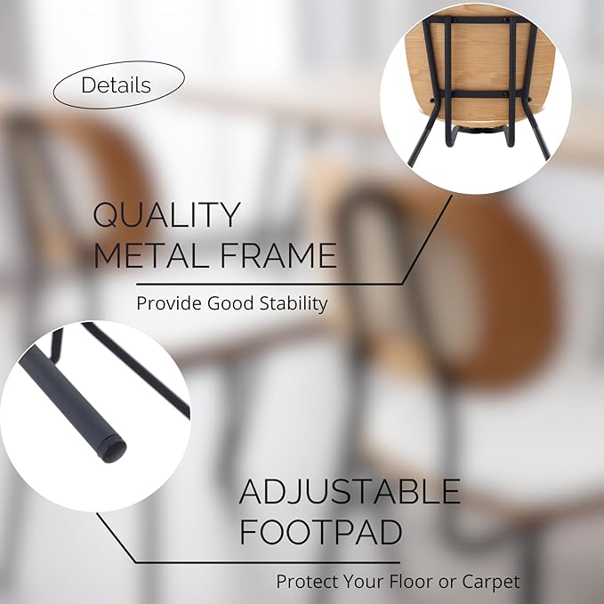 Mid-Century Modern Rattan Cane Back Dining Chairs Set of 6 — PU Leather Upholstered Seat, Black Metal Legs, Kitchen Side Chairs for Kitchen & Dining Room, White