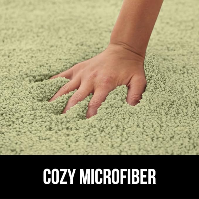 GORILLA GRIP Bathroom Rugs, 30x20, Ultra Soft Absorbent Mat, Thick Plush Bath Rug, Machine Washable, Microfiber Quick Dry, Mats for Shower, Bathtub and Floor, Home Decor Accessories, Sage