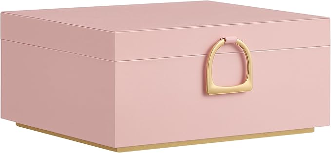 SONGMICS 2-Layer Jewelry Box, Jewelry Organizer with Handle, Removable Jewelry Tray, Jewelry Storage, Floating Effect, 8.1 x 9.4 x 4.3 Inches, Christmas Gift, Jelly Pink UJBC165R01