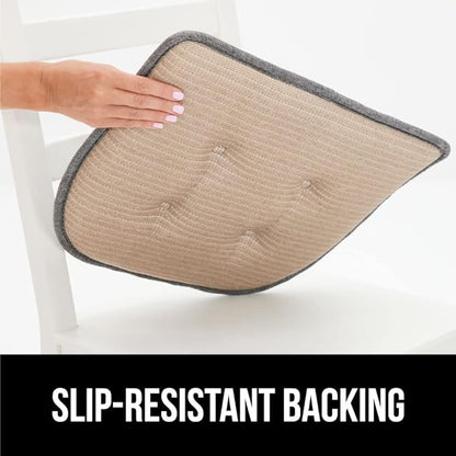 GORILLA GRIP Slip Resistant Tufted Chair Cushions, No Ties Required, Set of 6 Memory Foam Pads for Dining Room, Kitchen Table, Office, Rocking Chairs, Plush Seat Cushion Pad, Home Decor, 16x17, Navy