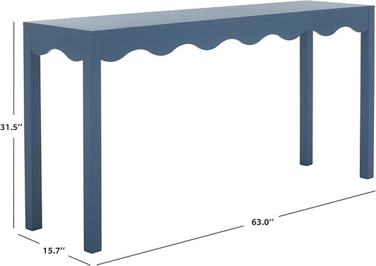 SAFAVIEH Home Collection Lilith Farmhouse French Country Blue Wavy Console Table for Entryway, Living Room, Foyer