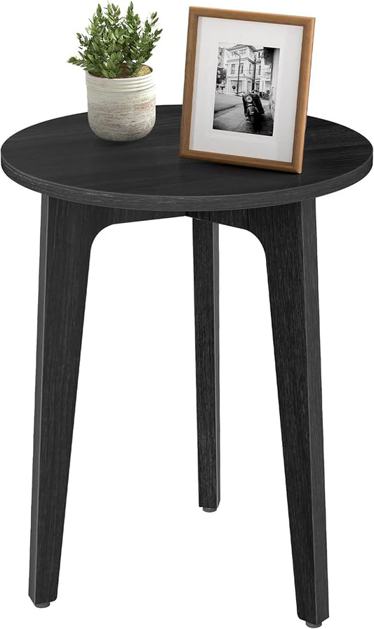 VASAGLE MAEZO Collection - Small Side Table, Round End Table, Nightstand with Tapered Legs, Curved Transitions, for Small Spaces, Living Room, Bedroom, Charcoal Gray ULET237BA01S