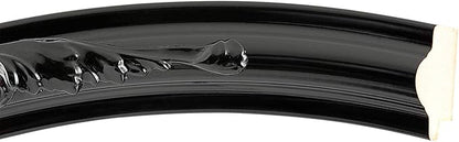 OVALCREST Oval Beveled Wall Mirror for Home Decor - Florence Style - Gloss Black - 28" x 24"
