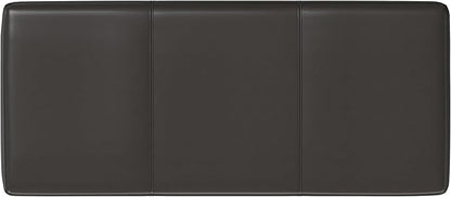SIMPLIHOME Avalon 44 inch Wide Contemporary Rectangle Lift Top Rectangular Storage Ottoman in Tanners Brown Vegan Faux Leather, Assembled, for the Living Room, Entryway and Family Room.