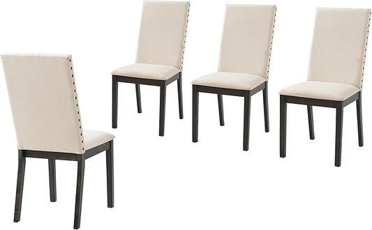 Crosley Furniture Hayden Modern Farmhouse Upholstered Wood Dining Chairs Set of 4, Kitchen Chair, Slate/Crème