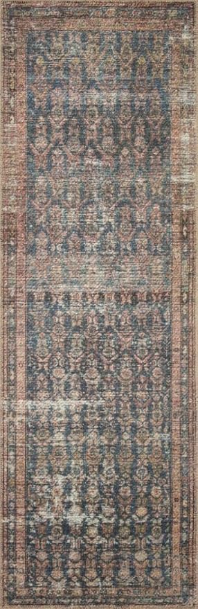 Loloi Amber Lewis Billie Collection, Ocean & Brick 10'-0" x 14'-0" Area Rug – Antique & Distressed Accent Rugs for Living Room, Bedroom, Entryway & Hallway, No Shed High Traffic Area Home Decor Rug