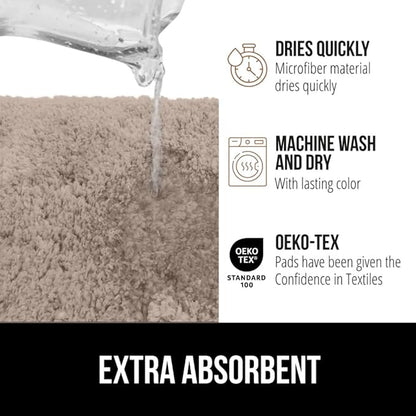 GORILLA GRIP Bathroom Rugs, 36x24, Ultra Soft Absorbent Mat, Thick Plush Bath Rug, Machine Washable, Microfiber Quick Dry, Mats for Shower, Bathtub and Floor, Home Decor Accessories, Beige