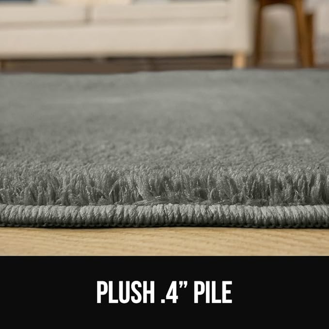GORILLA GRIP Slip Resistant Soft Washable Stain Resistant Area Rug, 5x7, Plush Thick Carpet for Nursery, Bedroom, Living Room, Non-Shedding Floor Rugs, Kid and Pet Friendly, Baby Home Decor, Gray