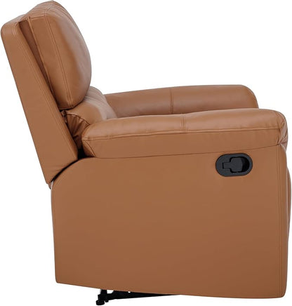 MINCETA Recliner Chairs,Modern 5" Wall Hugger Nursery Recliner with Overstuffed Arm and Back for Living Room,Set of 2,PU Leather in Brown