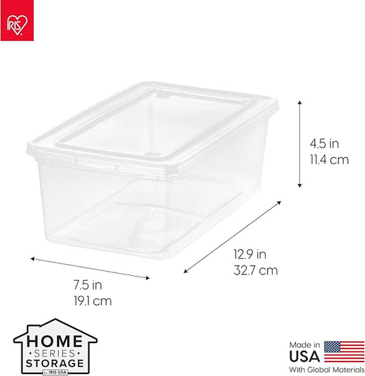 IRIS USA 20-Pack Storage Bins with Lids, 6 Quart, Shoe Boxes Clear Stackable Containers Organize Shoes Closet Shelves, Classroom Organization Teacher Tools, Game Storage - BPA-Free Plastic