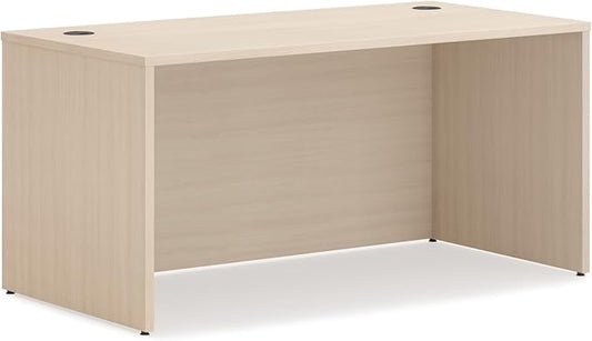 HON MOD Executive Desk 60-Inch Large Computer Desk Shell, Thick Wooden Laminate, Modern Table with Cord Management, 60" W x 30" D x 29" H, Desert Oak
