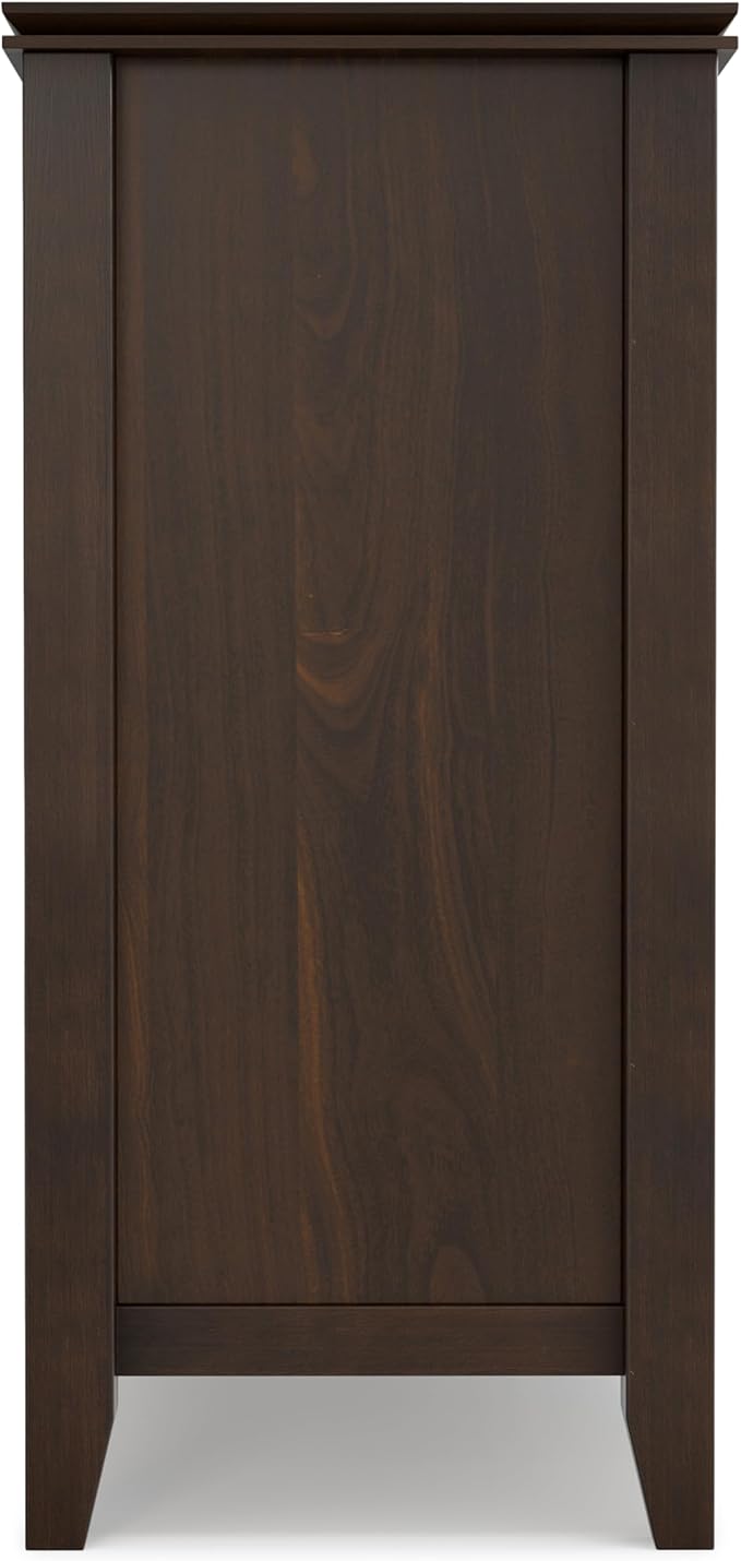 SIMPLIHOME Artisan Buffet - 54 inch Wide Solid Wood 3-Door Sideboard Buffet in Natural Aged Brown, Transitional Storage Cabinet for Dining Room or Kitchen with Adjustable Shelves and Bronze Hardware