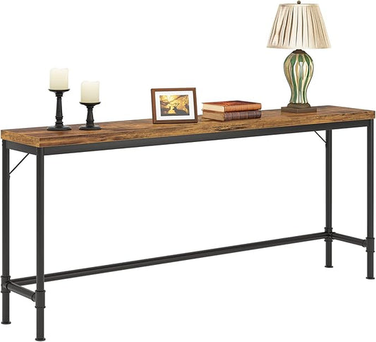 Tribesigns 70.9 Inch Extra Long Console Table, Narrow Sofa Table Behind Couch, Rustic Entryway Hallway Table Industrial Height Bar Table for Living Room