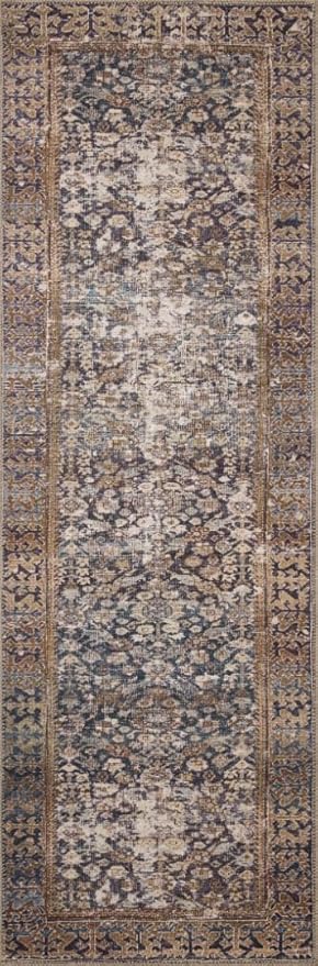 Loloi Amber Lewis Georgie Collection GER-05 Denim/Spice 10'-0" x 14'-0", .19" Pile Height, Area Rug