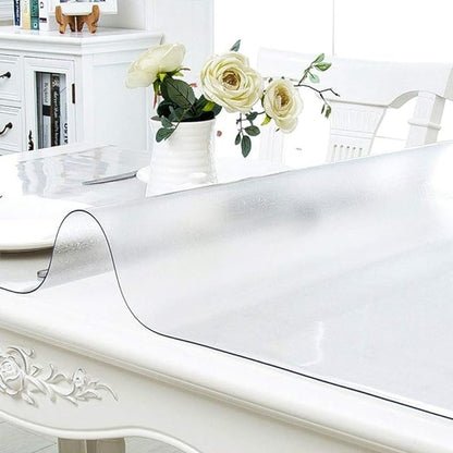 NECAUX Custom 20 x 55 Inch Frosted Table Cover Protector, 1.5mm Thick Plastic Heavy Duty Table Pad Desk Mat Desk Protector for Office Computer Writing Desk, Sofa Table, Media Stand, Coffee Table