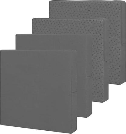 Easy-Going Waterproof Patio Cushion Covers ONLY Cover 20x18x4 inch 4 Pack Replacement Non-Slip Outdoor Seat Cushion Slipcover with Zipper. Dark Gray