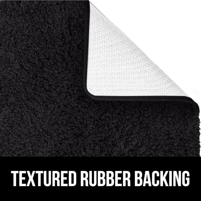 GORILLA GRIP Bathroom Rugs, 36x24, Ultra Soft Absorbent Mat, Thick Plush Bath Rug, Machine Washable, Microfiber Quick Dry, Mats for Shower, Bathtub and Floor, Home Decor Accessories, Black