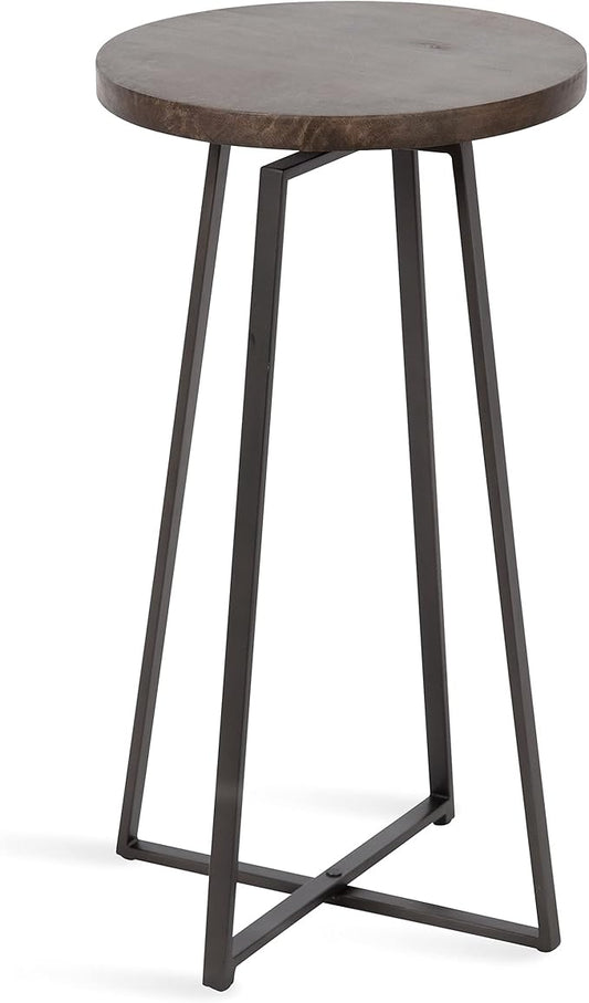 Kate and Laurel Zia Round Side Table, 15x15x26, Gray