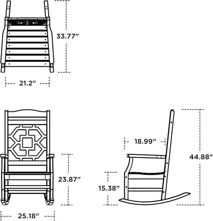 Martha Stewart by POLYWOOD® Chinoiserie Rocking Chair in Sand