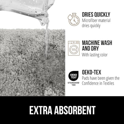 GORILLA GRIP Bathroom Rugs, 36x24, Ultra Soft Absorbent Mat, Thick Plush Bath Rug, Machine Washable, Microfiber Quick Dry, Mats for Shower, Bathtub and Floor, Home Decor Accessories, Light Gray