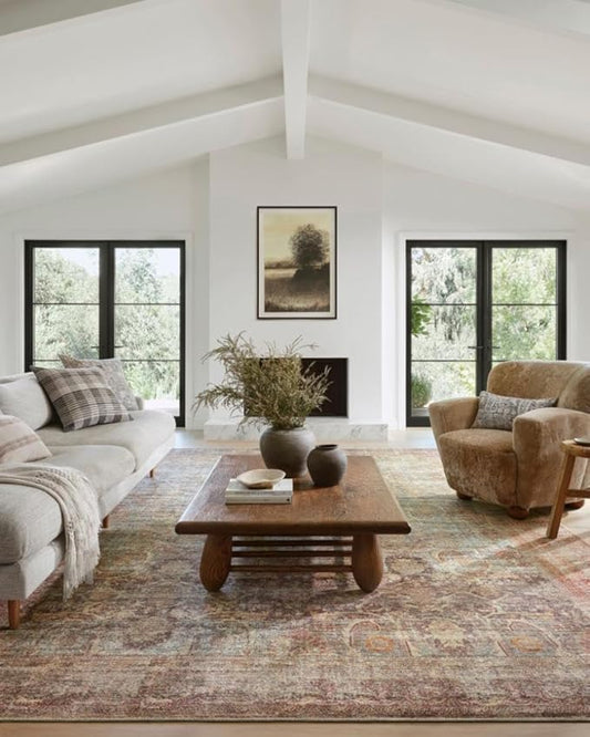 Loloi Amber Lewis Georgie Collection GER-03 Jade/Sunset 5'-0" x 7'-6", .19" Pile Height, Area Rug