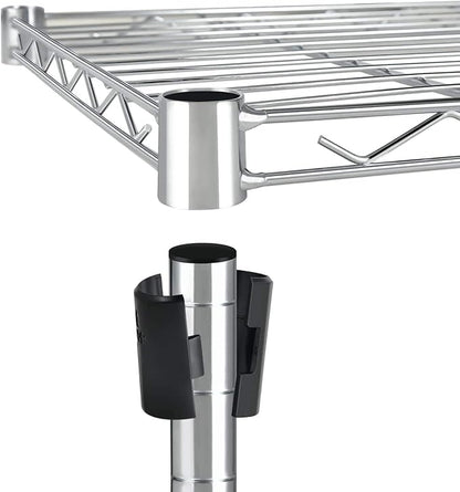 Simple Deluxe Heavy Duty 4-Tier Storage Shelving Unit, 35.83" W x 13.98" D x 55.91" H, 1000 Lbs Loading Capacity, Chrome