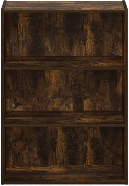Furinno PASIR Book Shelf, 3-Tier Bookshelf, Storage Shelves Bookcase, 9.7 x 23.7 x 31.5, for Living Room, Bedroom, Home Office, Amber Pine