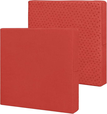 Easy-Going Waterproof Patio Cushion Covers 24x22x4 inch 2 Pack Replacement Non-Slip Outdoor Seat Cushion Slipcover with Zipper. Terra Red