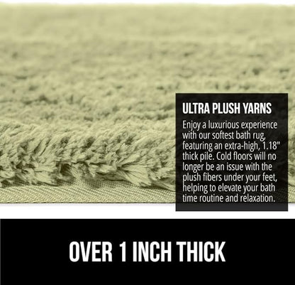 GORILLA GRIP Bathroom Rugs, Ultra Soft Absorbent Mat, Thick Plush Bath Rug, Machine Washable, Microfiber Quick Dry, Mats for Shower, Bathtub and Floor, Home Decor Accessories, 24x17, Sage