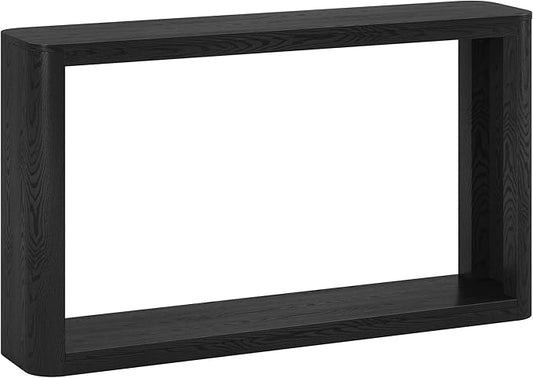 Henn&Hart 52" Wide Rectangular Console Table in Natural Black, for Home, Living Room, Bedroom, Entertainment Room, Office