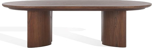 SAFAVIEH Couture Collection Barnard Walnut Oval Solid Wood Coffee Table