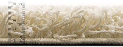 Unique Loom Solid Shag Collection Area Rug (5' 1" x 8' Rectangle Pure Ivory)