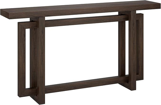 Henn&Hart 55'' Wooden Rectangular Console Table Entryway Table, Sofa Table for Entryway, Living Room, Couch, Hallway, or Office, Alder Brown