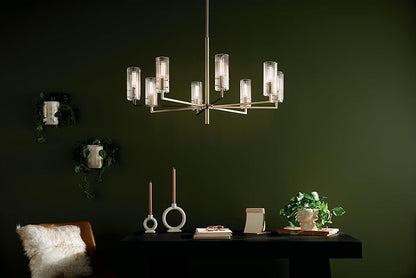 KICHLER Velestino 40.25" 8 Light Chandelier in Champagne Bronze, for Foyer, Dining Room, Living Room, Bedroom, (23.25" x 40.25") 52680CPZ