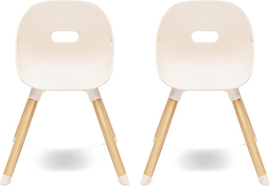 Lalo The Play Chair - Wooden & Non-Toxic Plastic Kids & Toddler Chair - Sturdy Bucket Seat, Easy to Clean, Up to 200 lb. Weight Capacity, Set of 2 - Grapefruit