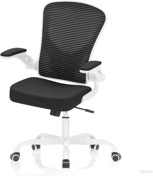 Synorla Office Chair, Ergonomic Desk Chairs 330LBS Capacity High Back Mesh Computer Chair with Flip-up Armrests, Comfy Work Chair with Adjustable Lumbar Support