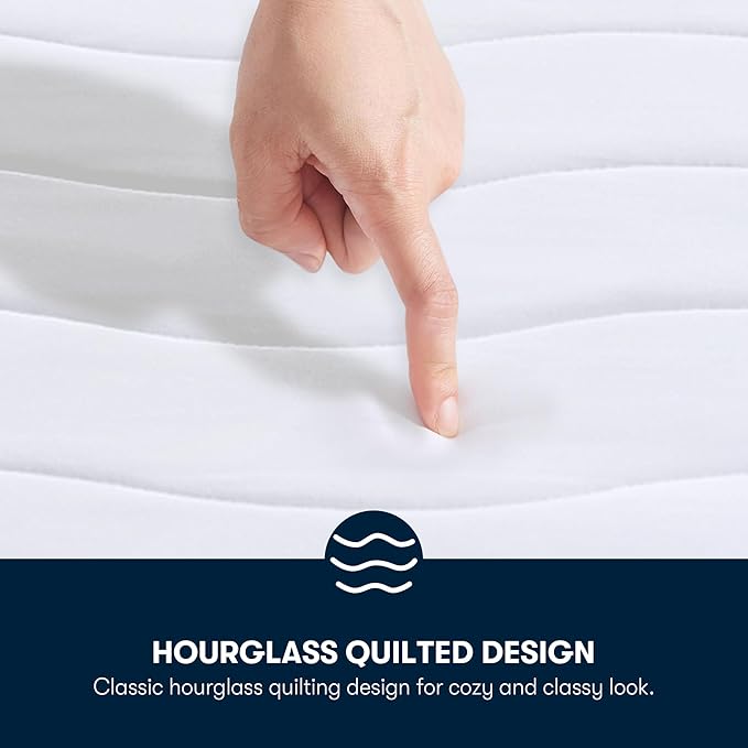 Serta Heated Mattress Pad King Size - Electric Mattress Pad, 10 Heat Setting Controller, Auto Shut Off Timer, Deep Elastic Pocket, Up to 17" Mattress, ETL Certified, Machine Wash, King, White