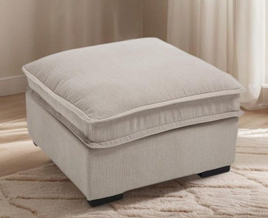 EALSON 26" Modern Module Ottoman for Modular Sectional Sofa Couch Comfy Linen Upholstered Cloud Ottoman for Living Room/Bedroom/Apartment/Office, Oatmeal