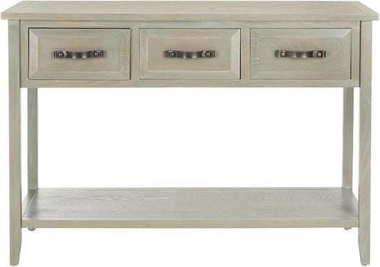 Safavieh Home Collection Aiden Ash Grey 3-Drawer Bottom Shelf Console Table