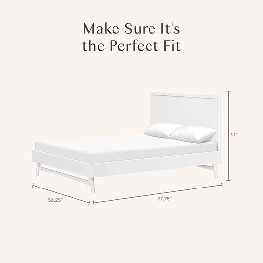 Babyletto Palma Full Size Bed for Kids - GREENGUARD Gold Certified - Sturdy Wood Full Size Bed Frame with Headboard - Modern Design & Low Height for Safety - Perfect for Kids Bedrooms, Guest Rooms