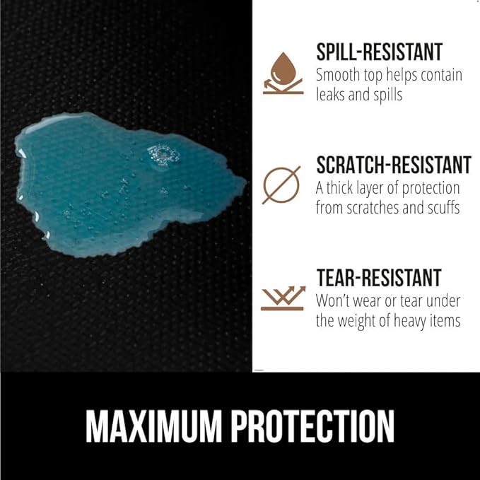 GORILLA GRIP Slip Resistant Drawer and Shelf Liner 2 Pack, Non Adhesive Water Resistant, Easy Clean and Trim, Smooth Surface Liners for Kitchen Cabinet, Shelves, Drawers, Pantry, 12 in x 10 FT, Black