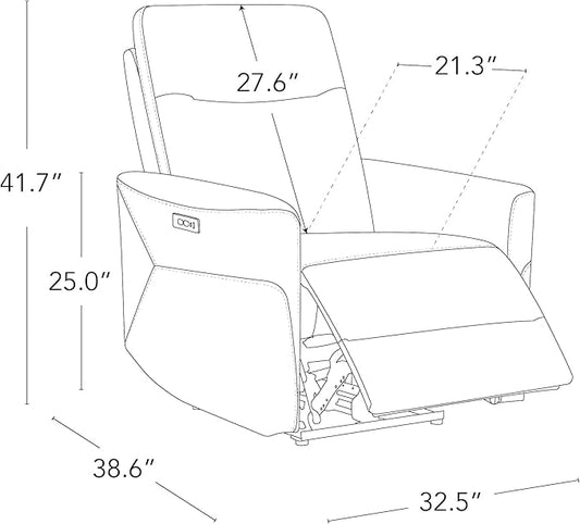 CHITA Power Recliner Chair for Adults, Electric Zero Clearance Wall Hugger Recliner for Small Spaces, Modern Living Room and RV Recliner Chair with Adjustable Power Headrest & Charging Ports, Cream