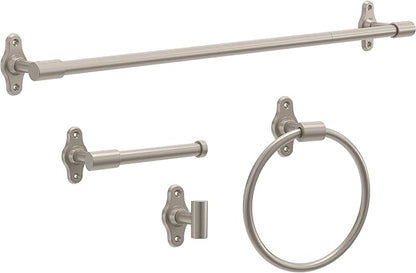 FRANKLIN BRASS Calloway (1-Pack) Towel Hooks Satin Nickel Single Bathroom Hooks Wall Mounted for Robes & Towels Hand Towel Hook Holder Kitchen, Bathroom Accessories CLWY35-SN