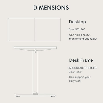 FLEXISPOT Standing Desk Electric Height Adjustable Desk with 55 x 24 Inches Splice Board, Ergonomic Memory Controller, Black Top + Black Frame
