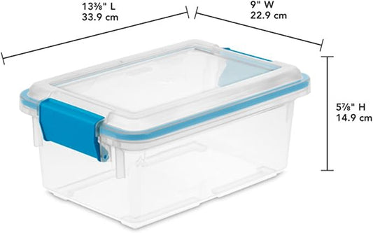Sterilite 24-Pack Gasket Box, Weather-Resistant Storage Bins with Latching Lids, 7.5 Quart - Heavy-Duty Organizing Containers for Closet, Bathroom, and Office
