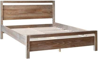 Grain Wood Furniture Loft Queen Size Solid Wood Bed, Acacia