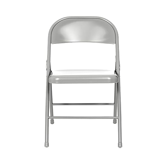 OEF Furnishings OEF900 Series Premium Lightweight All-Steel Folding Chairs (4-Pack, Gray)