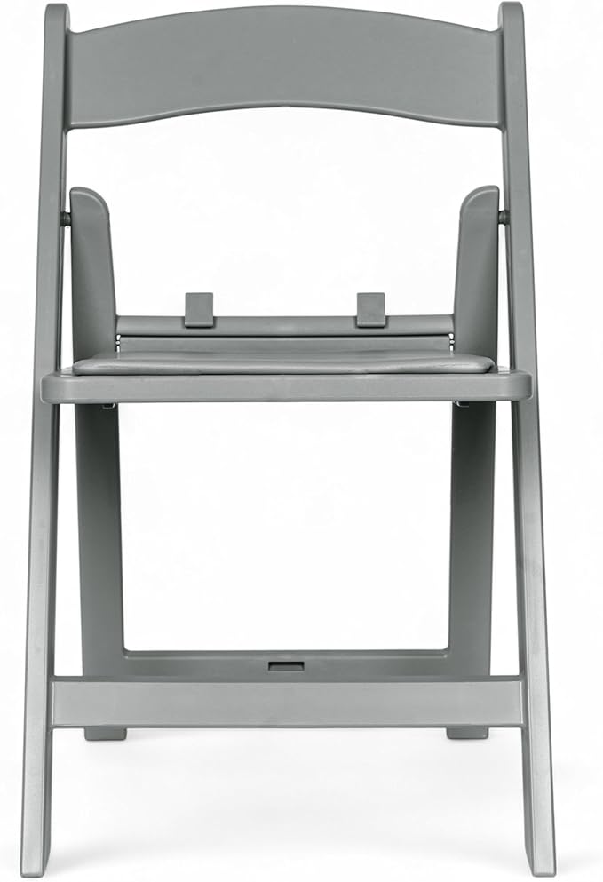 Flash Furniture Hercules Set of 2 Kids Gray Resin Folding Chairs with Gray Vinyl Padded Seats