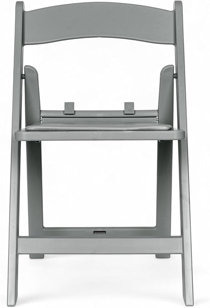 Flash Furniture Hercules Set of 2 Kids Gray Resin Folding Chairs with Gray Vinyl Padded Seats